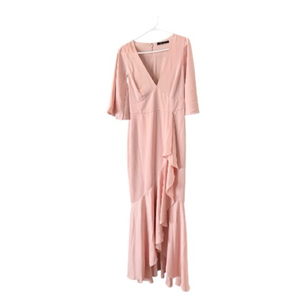 BCBGMaxAzria Satin Gown Empire Waist Asymmetric Sz 6